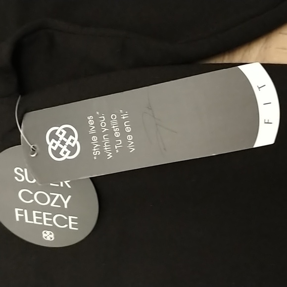 Daisy Fuentes Medium Long Sleeve Sweat Shirt Black - Picture 4 of 9